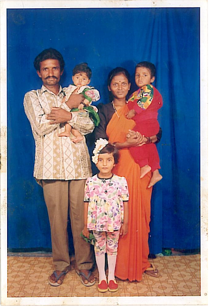 Shilpa, with her parents and siblings