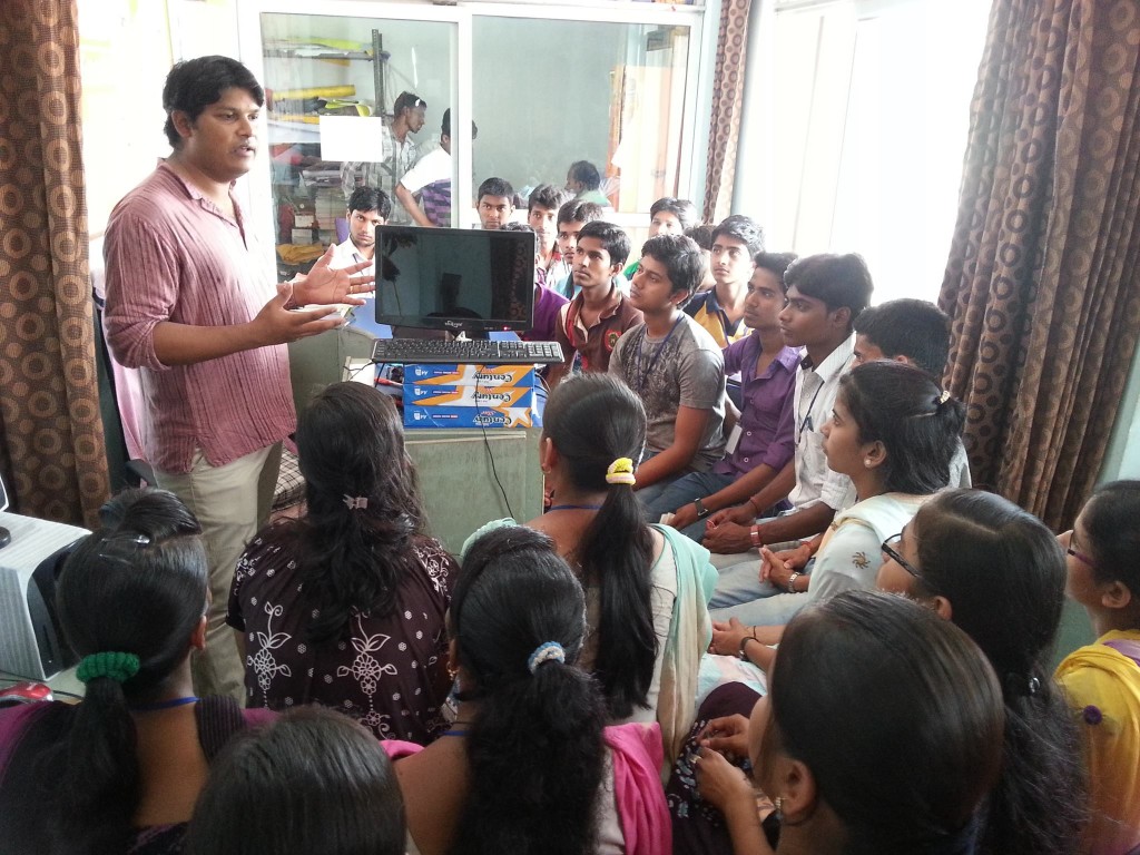 Kshitiz carrying out an Internet Awareness session