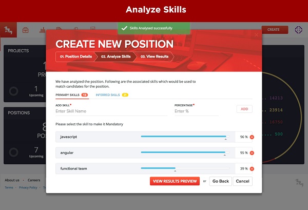 The talent acquisition platform scoring candidate resumes