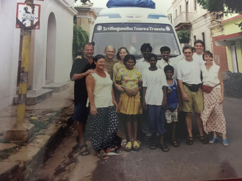 Renuka with a group of tourist.