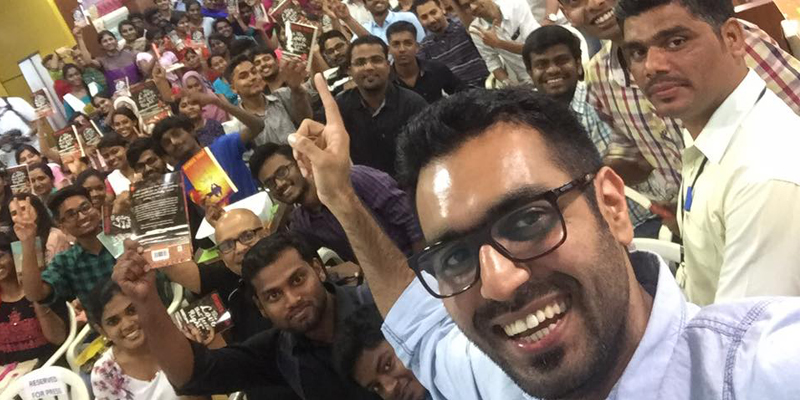 Ravinder Singh with his readers